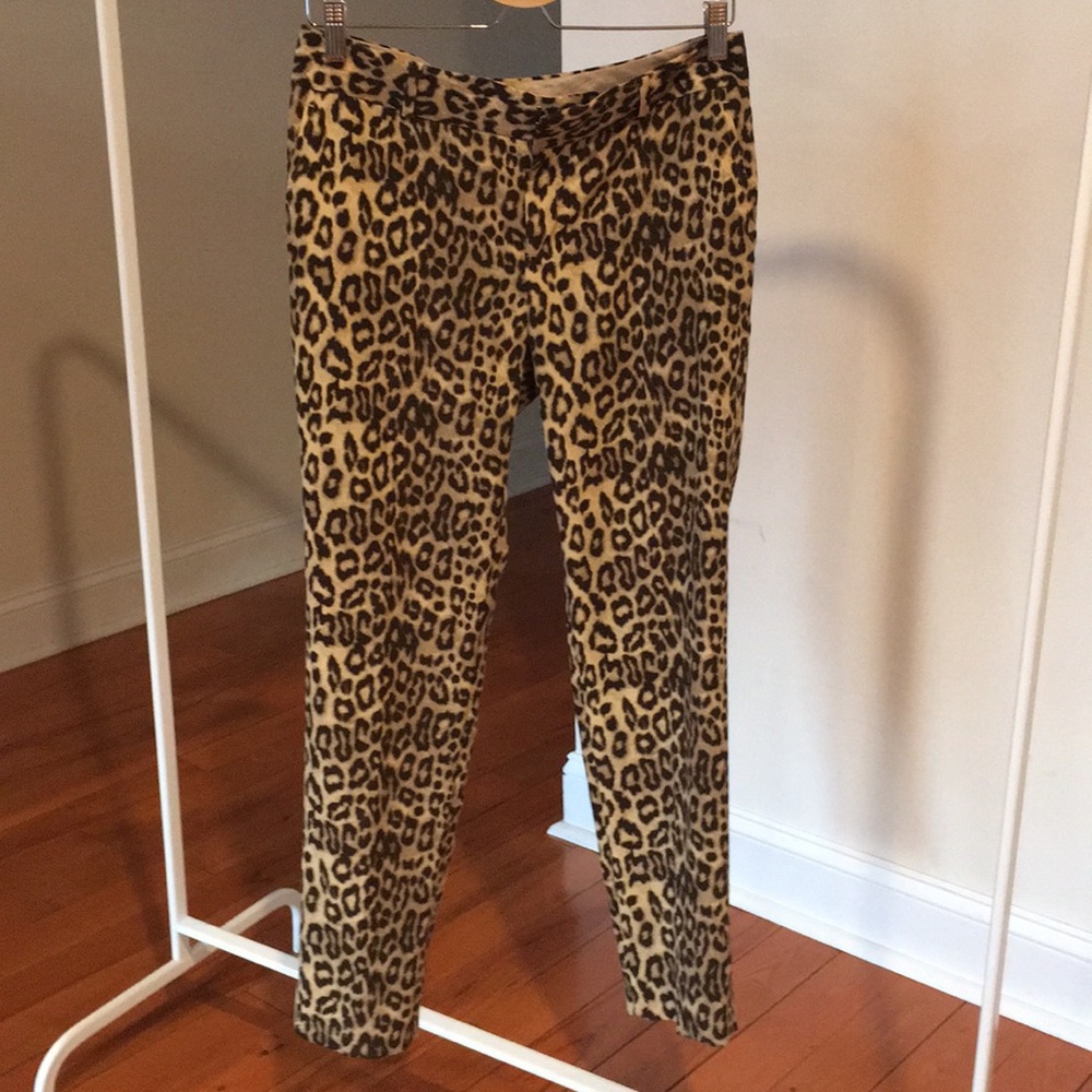 Banana Republic Leopard Fully Lined Pants, Sz 4